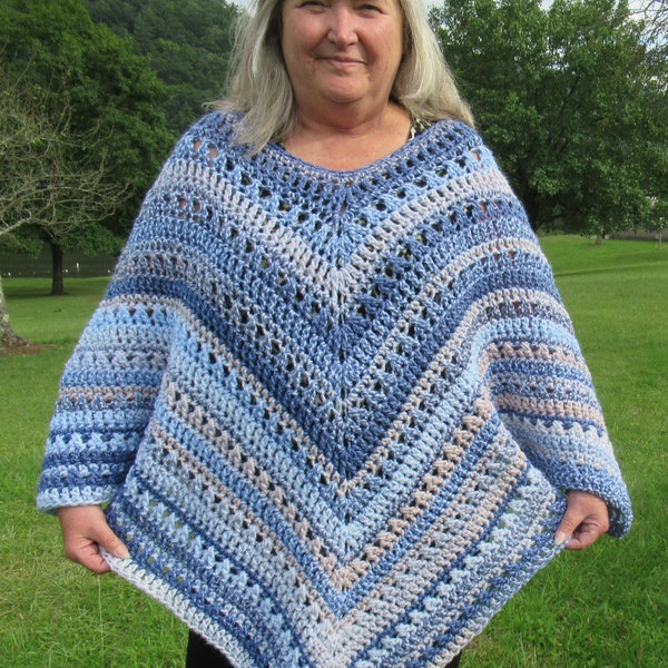 Big Hook Plus Size Poncho with information on smaller sizes PDF Download Pattern