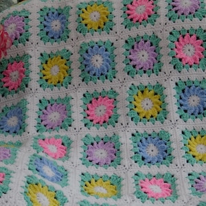 Easy Crochet Simple Daisy Baby Afghan PATTERN PDF