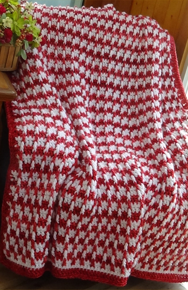 Crocheted Peppermint Stick Christmas Afghan Pattern Download image 1