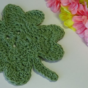 Crochet Four Leaf Clover Dishcloth Pattern PDF