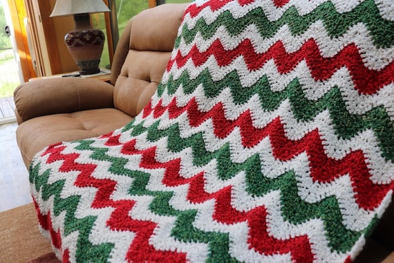 Crochet Homespun Christmas Blanket - One Row Repeat - Pattern Download