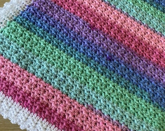 Easy Crochet Lovey Dovey Baby Blanket Pattern Download - One Row Repeat