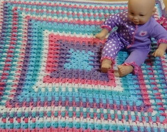 Crochet Granny Square Twist Baby Afghan Pattern Download PDF