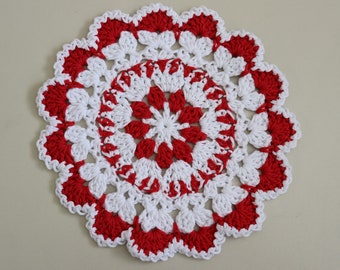 Easy Crochet Christmas Flower Dishcloth PATTERN PDF
