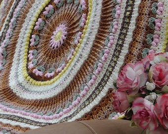 Flowers in the Sand Crochet Throw PDF Pattern Download