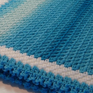 Easy Crochet Ombre Baby Blanket Pattern Download PDF  English Version - Written Using USA crochet terms