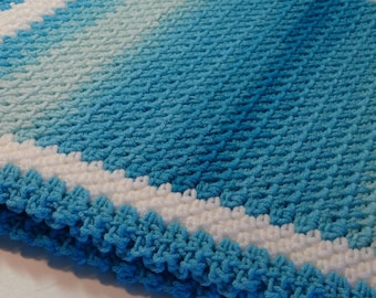 Easy Crochet Ombre Baby Blanket Pattern Download PDF  English Version - Written Using USA crochet terms