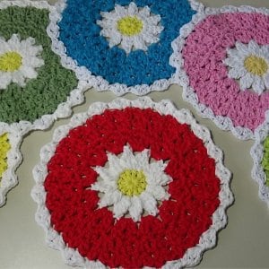 Easy Crocheted Daisy Dishcloth Pattern PDF