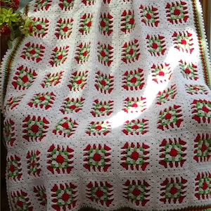 Crochet Christmas Twist Granny Afghan / Blanket Pattern PDF