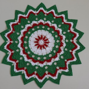 Beautiful Crochet Christmas Spirit Doily PATTERN PDF