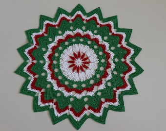 Beautiful Crochet Christmas Spirit Doily PATTERN PDF