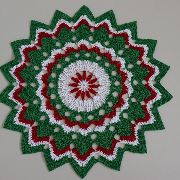 Beautiful Crochet Christmas Spirit Doily PATTERN PDF