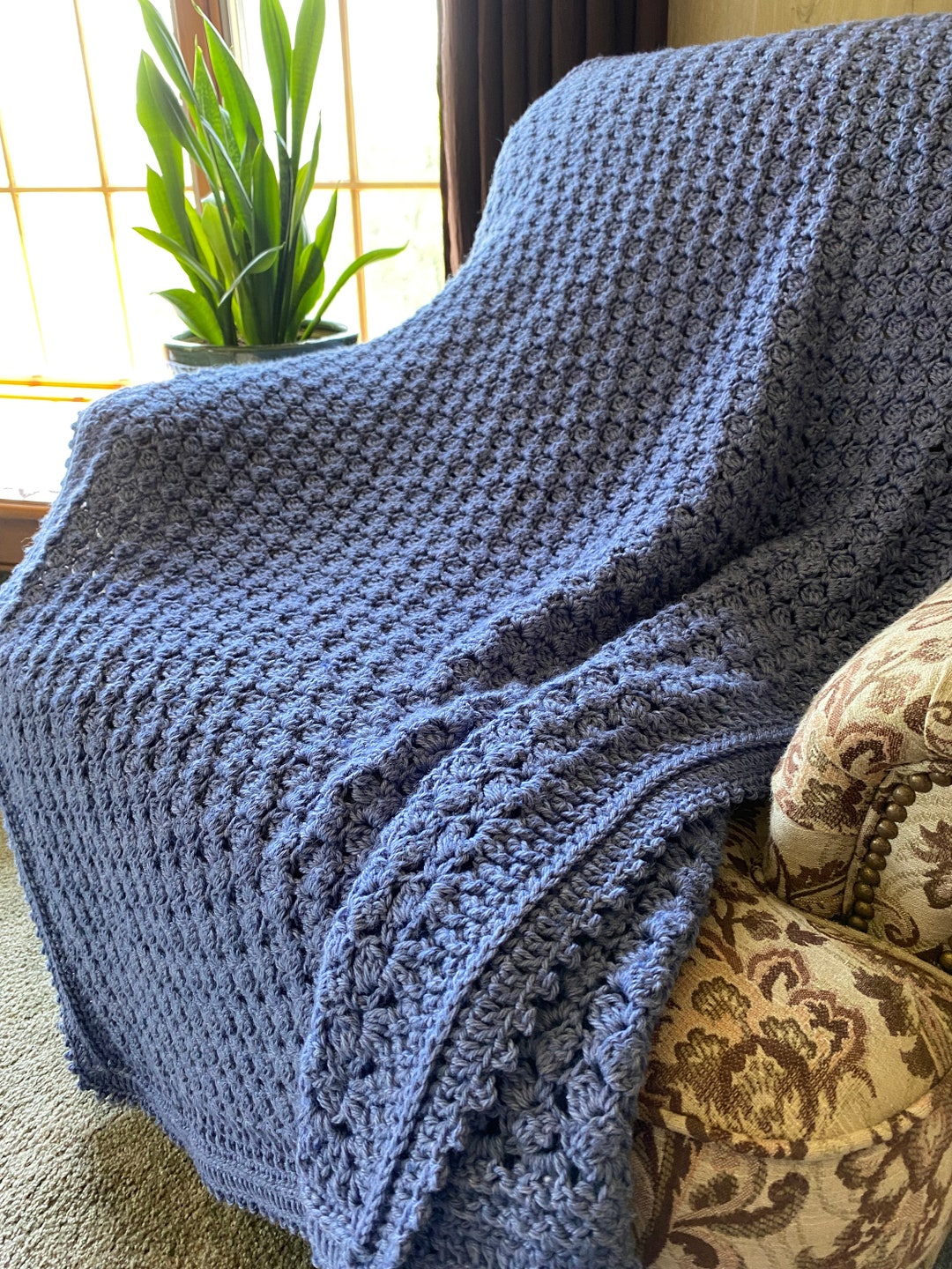 Sea Breeze Crochet Blanket With Double Border PDF Download Pattern