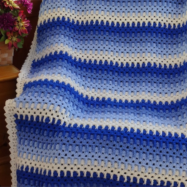 Crochet Seaside Afghan /Blanket  Pattern Download