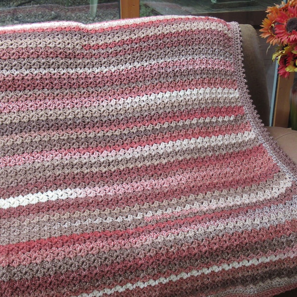 Pumpkin Spice Blanket PDF Pattern  - Easy One Row Repeat - Quick and Easy