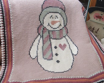 Crochet Pattern PDF for the Country Snowman Throw