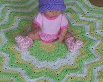 Quick and Easy 12 Pointed Star Baby Afghan Pattern PDF - Crochet Pattern