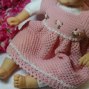 Crochet My Little Sweetie Baby Dress Pattern PDF in 3 different sizes Newborn, 3 months and 6 months