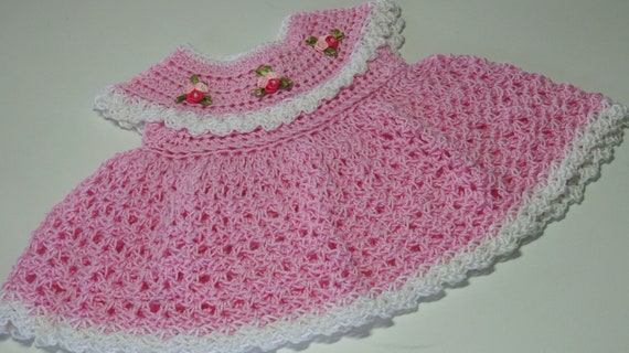 Crochet Little Princess Baby Dress Pattern PDF  4 sizes included in pattern Newborn, 6, 9 and 12 months