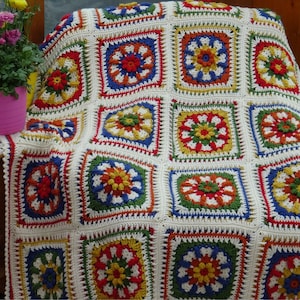 Grandma&#39;s Garden Crochet Afghan PATTERN PDF