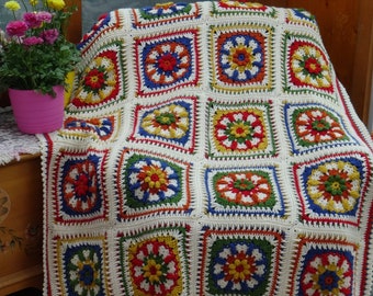 Grandma's Garden Crochet Afghan PATTERN PDF