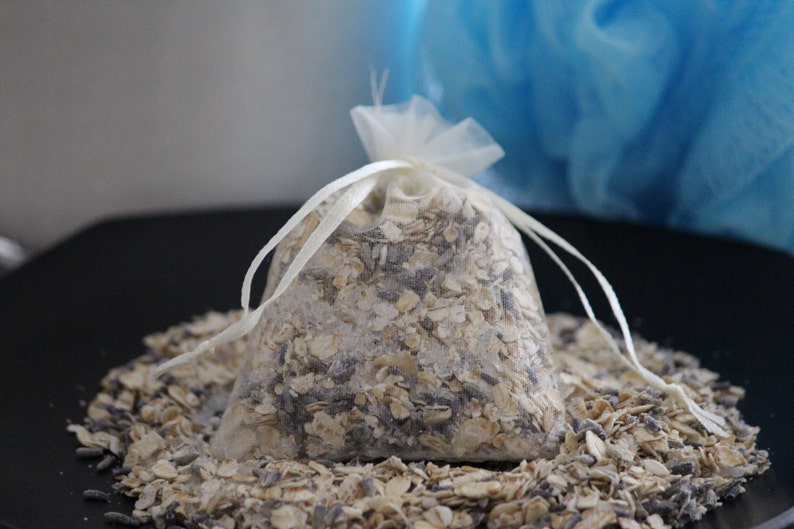 Oatmeal and Lavender organza bath sachets with Epsom salt 6 Etsy
