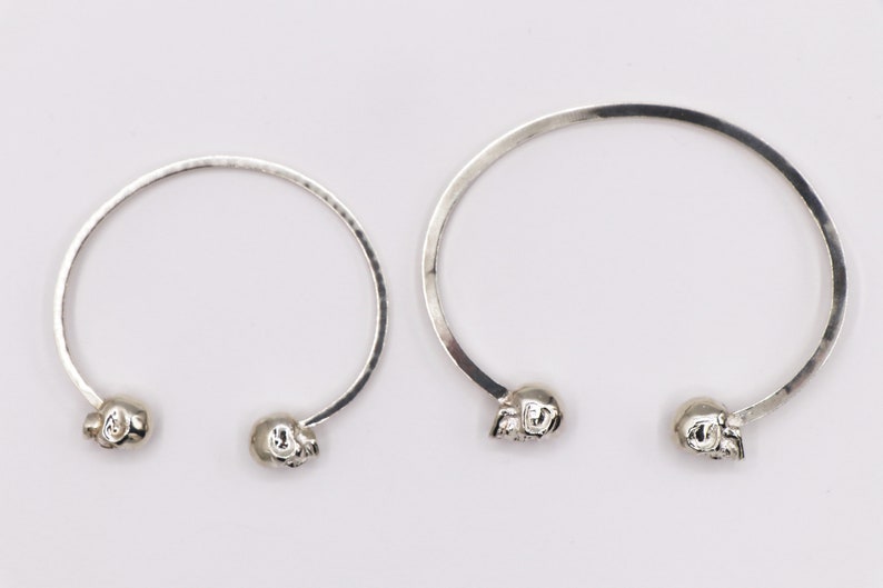 Twin Skull Cuff Bracelet, Double Skull Cuff Bracelet, Skull Cuff Bracelet, Skull Bracelet, Skull Cuff, Sterling Silver Skull Cuff Bracelet image 9