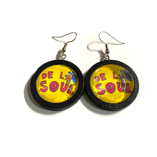 De La Soul earrings // round drop earrings // Gift for her // hip hop // trugoy // native tongues // jazz // jewellery trends // plug 2