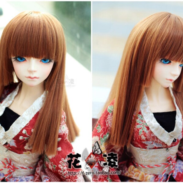 bjd doll wig,1/3,1/4 doll girl , neat bang straight long wig,Japanese wind kimono,type for volks msd dod leeke cb MDD
