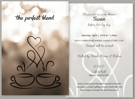 Coffee themed bridal shower Clearance