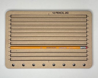 12 Slot Pencil Jig Digital Files svg, ai, dxf and lbrn2