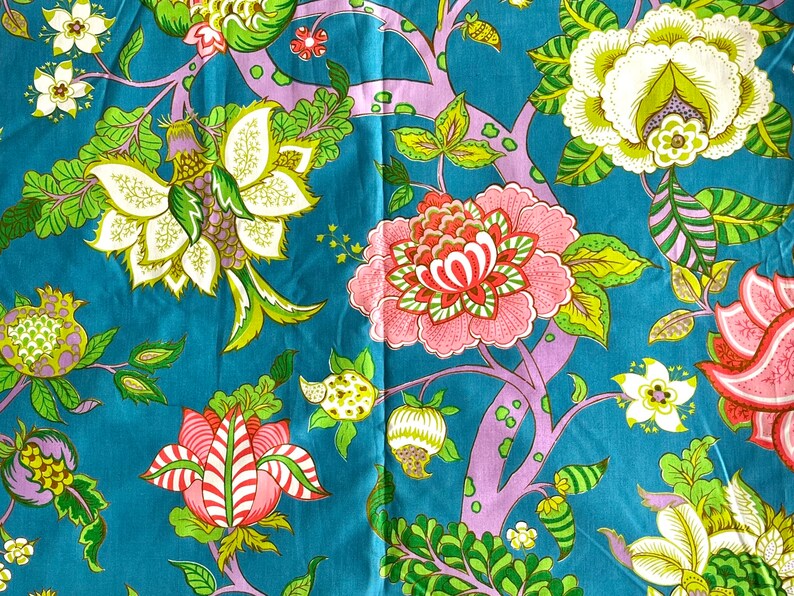 Vintage 1960's Bloomcraft Chambord Selection Mod Floral Fabric 5.5 yards image 1