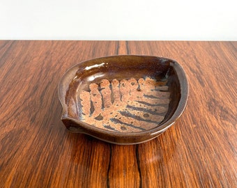 Vintage Niels Frederiksen Leaf Shaped Studio Pottery Dish