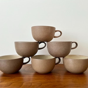 Vintage Heath Ceramics Sandalwood Cups - Set of 6