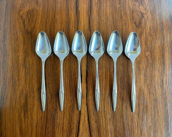 Set of 6 Mid Century International Stainless Deluxe Astra Teaspoons