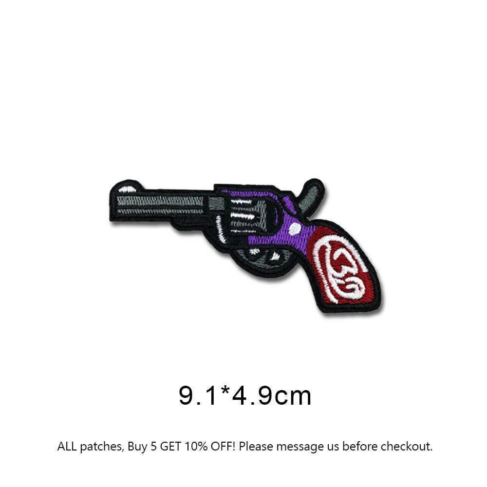 Handgun Pistol Embroidered Iron On Patch for Jacket Denim Etsy