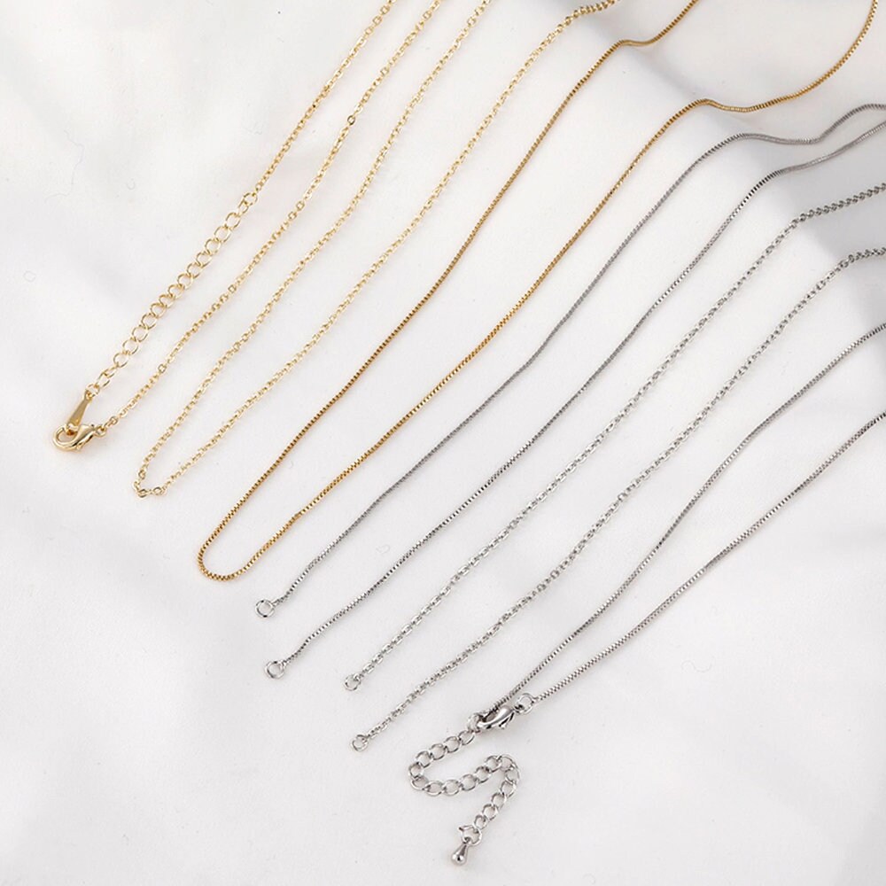 19 2pcs Gold Silver O Chain Cable Box Chain Plain Etsy UK