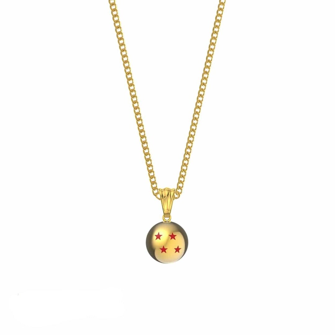 ☆関税込☆VINTAGE HOLLYWOOD★Galaxy Ball Bold Chain Necklace Star Ball Link Chain | Stainless Steel - 90s y2k Necklace
