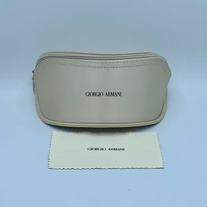 GIORGIO ARMANI Taupe Soft Zippered Glasses Case or Sunglasses Case