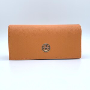 TORY BURCH Large Glasses Case or Sunglasses Case in Excellent Used Condition Beige Interior - FREE Shipping - Gold Tory Burch Logo