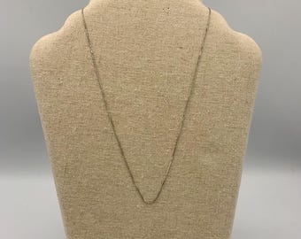 Vintage Delicate Sterling Silver Box Chain 18 Inche Necklace - Made in Italy - Stamped 925 PAJ  - Prime Art and Jewel - 4 Dollars Shipping