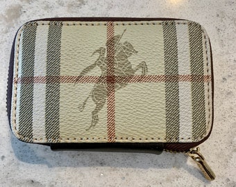 Authentic BURBERRYS Zippered Key Case - (Old) Prorsum Knight Haymarket Check - Very VINTAGE -  1960's - Excellent Condition -  FREE Shipping