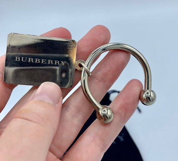 BURBERRY Vintage Silver Plated Key Chain and Orig… - image 2