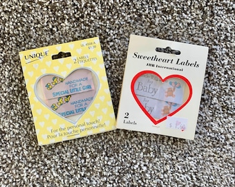 Vintage DRESSMAKERS Labels - Two Sealed Packages of Two (4 labels) - Handmade for A Special Little Girl - 1990's Original 4 Dollars CDN Ship