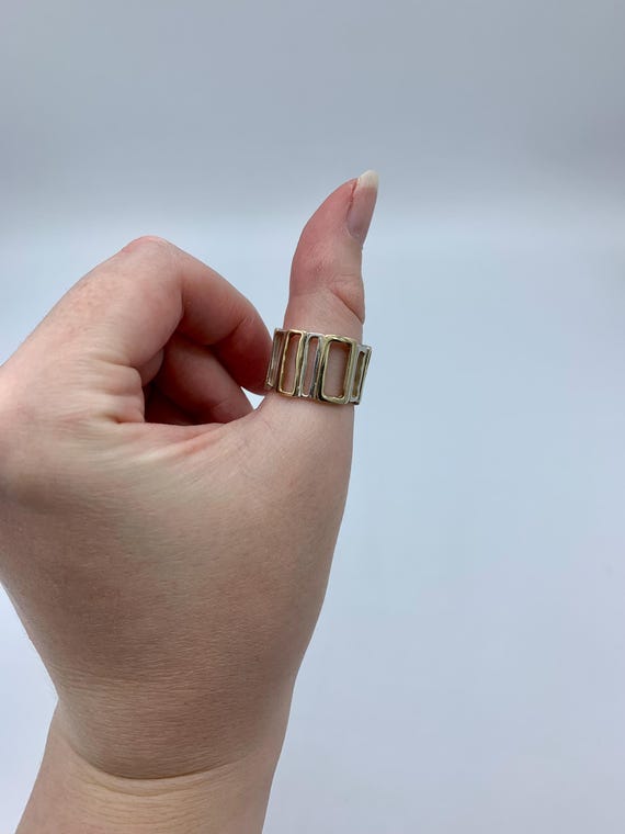 Silpada Sterling Silver & Brass Ring - Size 8 - R… - image 2