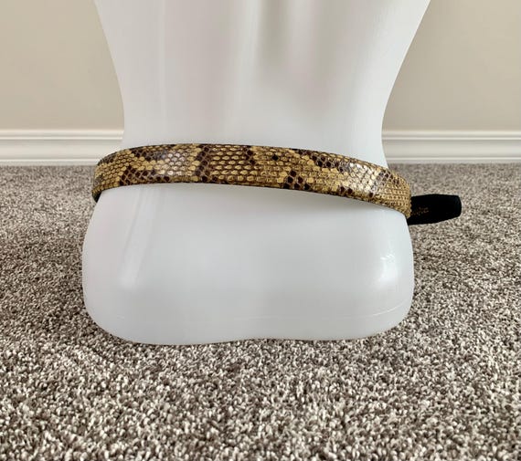Vintage VALENTINO FRANCHINI Snakeskin Leather Belt - Black  display picture 1