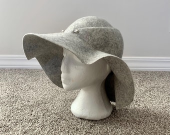 Filippo Catarzi Wide Brimmed Wool Hat - The Hats Company - Heather Grey - 100% Wool  - Made in Italy - FREE Shipping - Excellent Condition