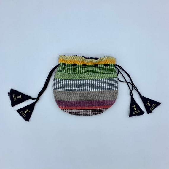 TTOPI Small Handmade Woven Wool Drawstring Pouch … - image 1