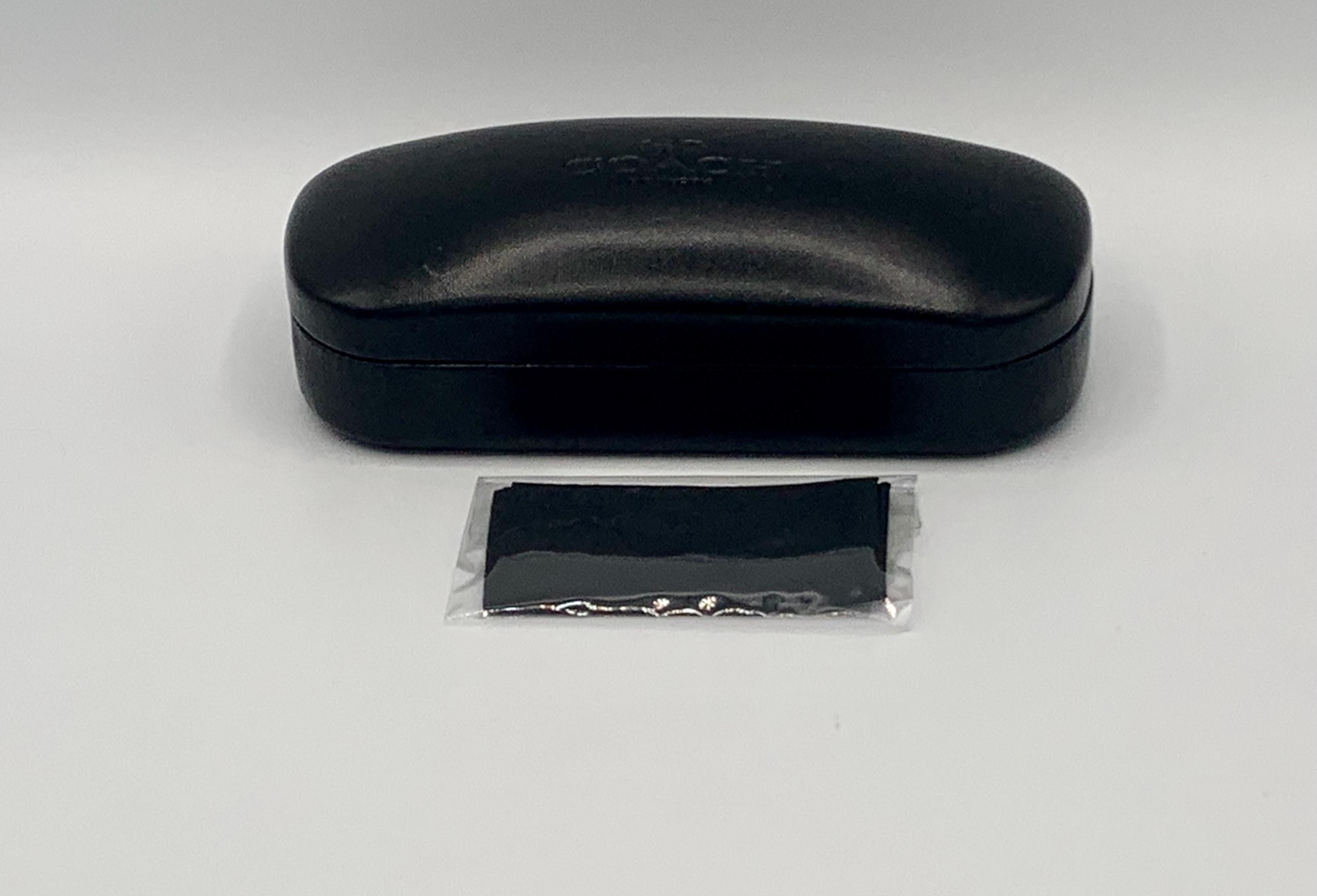 Coach EUC+ Black Sunglasses Hard Case w/New Cleaning Cloth Coach HC8357U w/Clip-On black , clear frame with grey solid  main image 4
