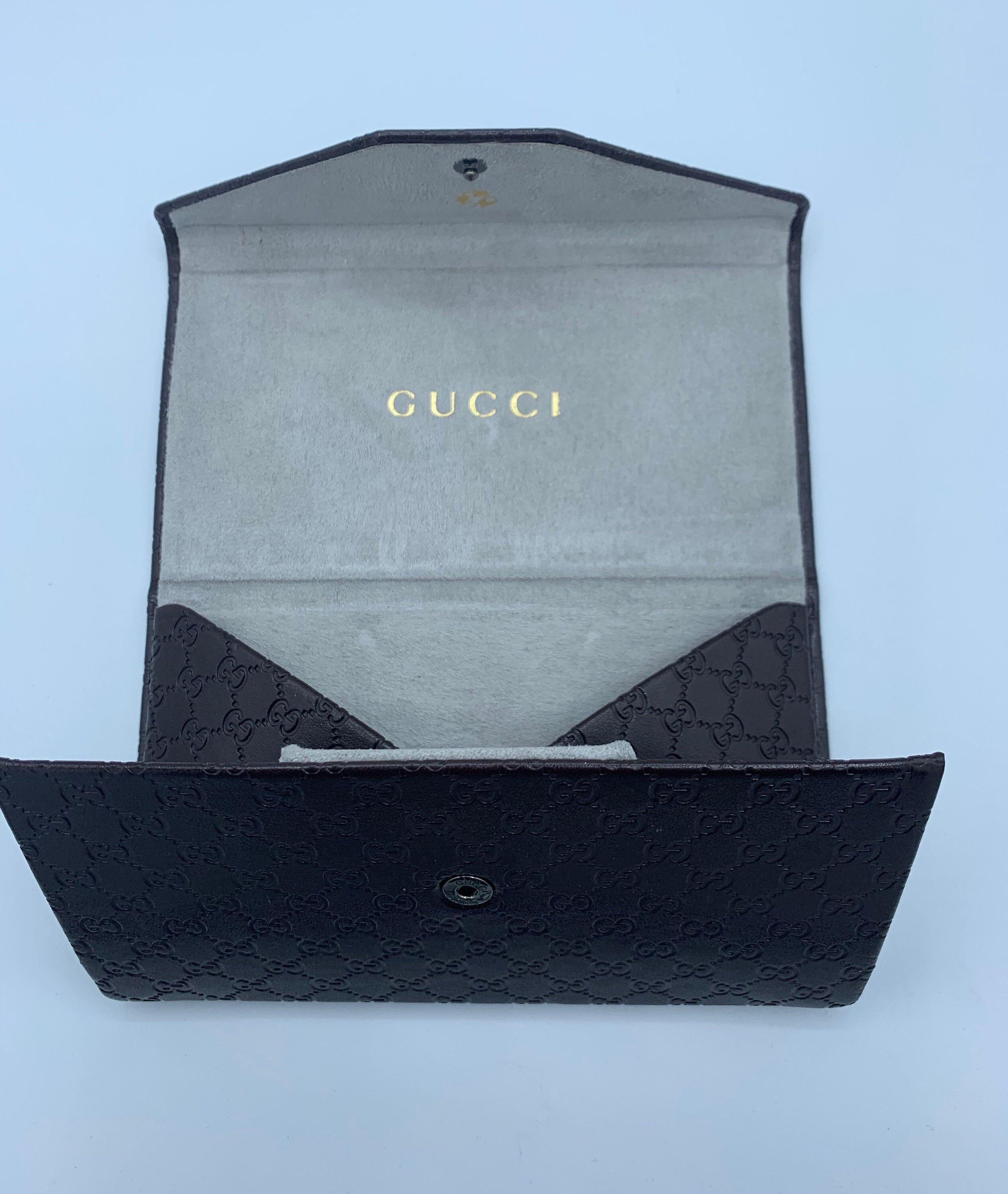 Gucci Sunglasses Glasses Case monogram tri-fold brown leather
